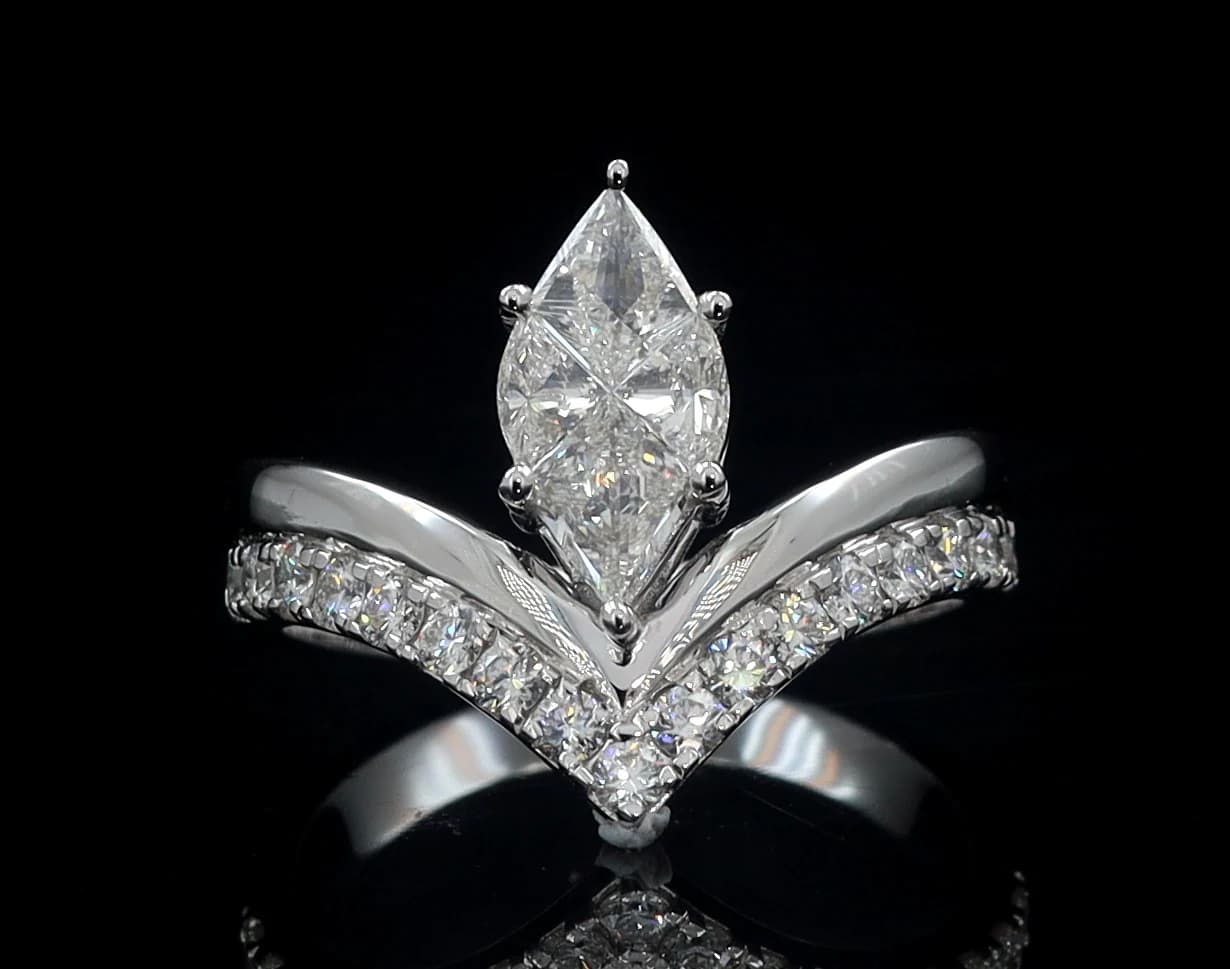 Marquise Piecut Ring